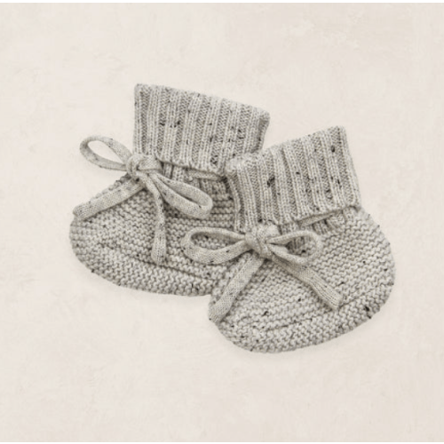 Knit Booties - Grey Speckle