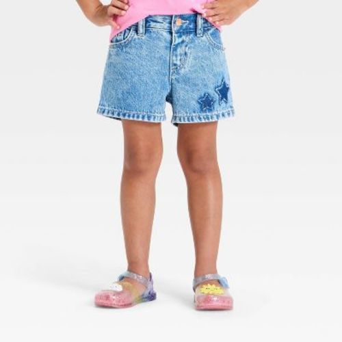 Toddler Girls' Star Embroidered Denim Shorts - Cat & Jack™ Light Wash 2T