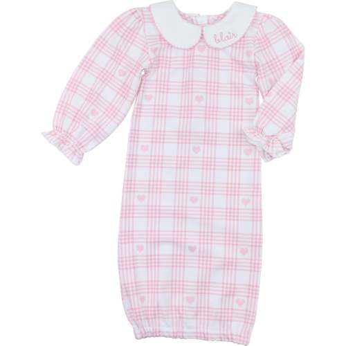 Pink Knit Smocked Plaid Heart Baby Gown – Cecil & Lou
