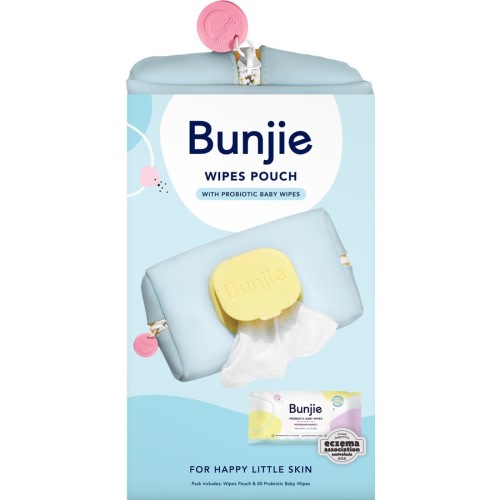 Bunjie Light Blue Pouch Bonus 80 Pack Wipes