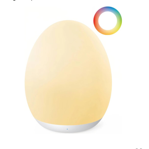 JolyWell Night Light for Kids, Baby Night Light with 7 Colors Changing Mode & Stepless Dimming, Nursery Night Light BPA Free,Rechargeable Egg Night Light for Breastfeeding 1h Timer & Touch Control