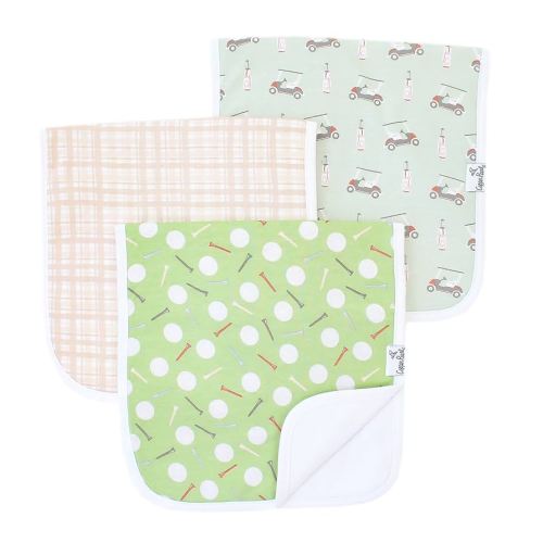 Copper Pearl Premium Baby Burp Cloths - 3-Pack Large Cotton Burp Cloths, Extra Soft Spit Up Rags with 3 Absorbent Layers, Perfect for Baby Boy and Baby Girl Gifts (21" x 10" Size, Bogey Set)