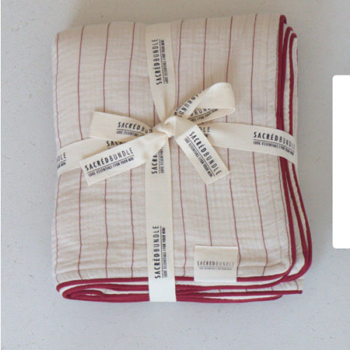 Organic Baby Blanket Red Stripe – Sacred Bundle