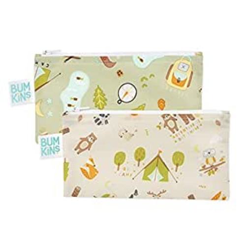 Amazon.com : Bumkins Snack Bags, Reusable Fabric, Washable, Food Safe, BPA Free - Happy Campers (2-Pack) , 3.5x7 Inch (Pack of 2) : Baby