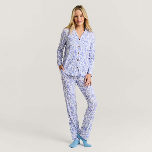 Princess Damask White Luxe Womens Pajamas | Briar