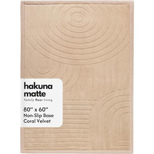 Hakuna Matte CloudSoft 60"x80" Floor Mat, 3D Gentle Arcs Rug