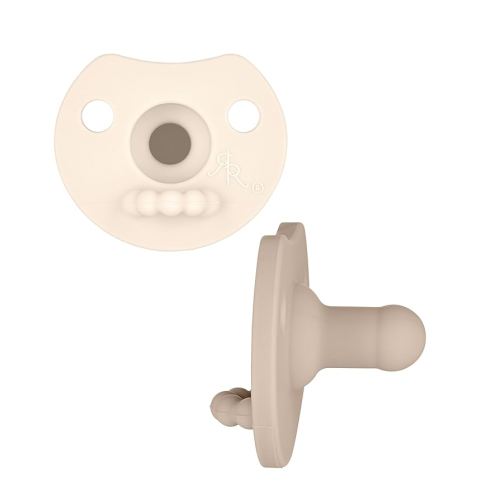 Ryan & Rose Cutie PAT Pacifier Teether (Light, Ivory/Dune (2 Pack))