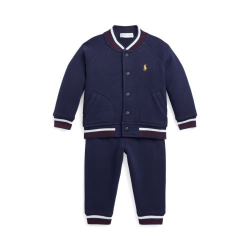 Fleece Baseball Jacket   Jogger Pant Set