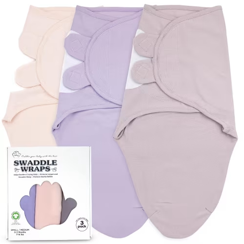 Bublo Baby Swaddles for Newborns - 3 Pack Organic Baby Swaddles for 0-3 Months - Baby Swaddle Sleep Sack - Infant Sleeping Swaddle sack – Adjustable Swaddle Blanket Wrap Girl