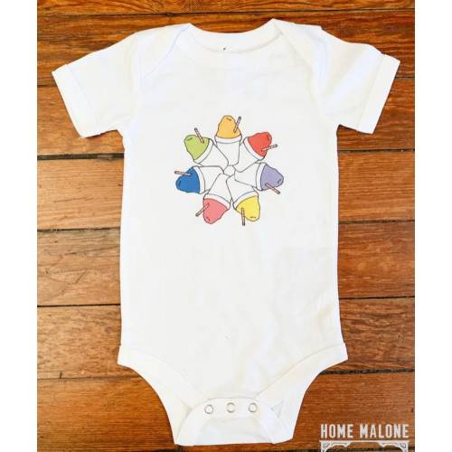 Sno-Ball Wreath Baby Infant Bodysuit Home Malone New Orleans, Rainbow, Street Tile, Baby Shower, Cute, Summer Baby, Snowcone, Snowball