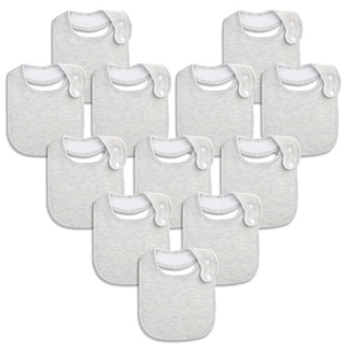 Benoxine Unisex Baby Bibs: Cotton, 12-Pcs Set for Newborns Drooling & Teething