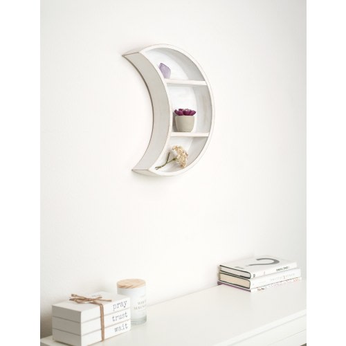 Moon Shelf White - Nursery Wall Decor - Nursery Shelf - Crescent Moon Shelf - Crystal Holder Crystal Shelf - Boho Nursery Decor