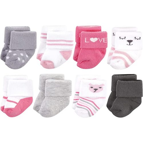 Hudson Baby baby-girls Cotton Rich Newborn and Terry Socks