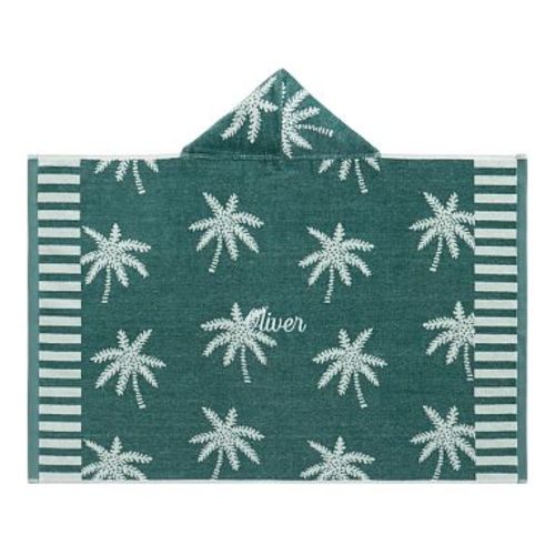 Palm Trees Jacquard Baby Beach Hooded Towel ,Multi