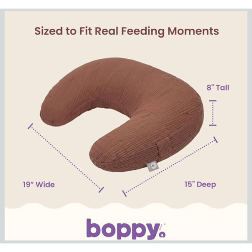 Boppy Nursing Pillow, Cotton Muslin Ergonomic Breastfeeding Support Pillow