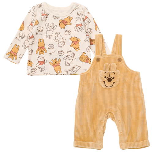 Disney Winnie the Pooh Corduroy Square Neck Ribbed Overall and T-Shirt Newborn to Infant