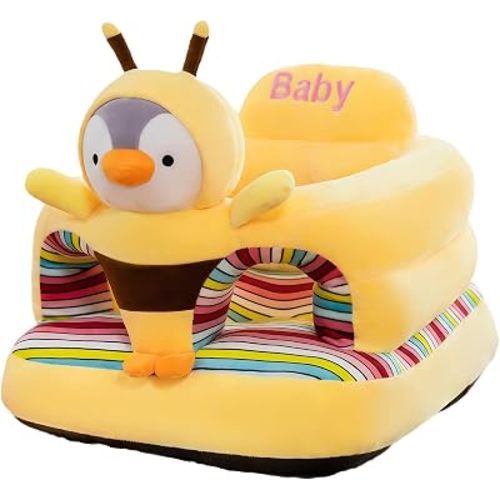 Baby Support Seat, Cute Baby Sofa Chair for Sitting Up, Comfy Plush Infant Seats (Penguin,W17.5 x H17.5)