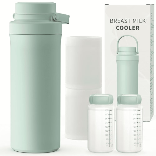 Mpow 22oz Breast Milk Cooler Bottle, Portable Milk Cooler for Breastmilk with 360° Total Cooling for 24 Hours, Breastmilk Chiller with 2pcs Baby Bottles, Breastfeeding Essentials for Baby, BPA-Free