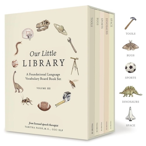 Our Little Library Vol. 3: Dinosaurs, Space, Tools, Bugs, and Sports Board Book Set for Boys & Girls (Tabitha Paige Children's Book Series)
