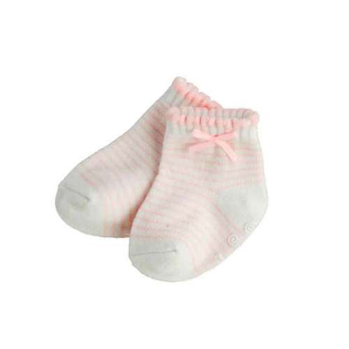 Pink/White Stripe Baby Socks