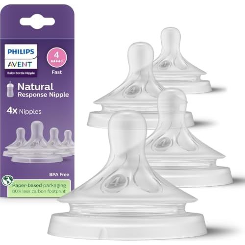 Philips Avent Natural Response Nipples, Fast Flow, 4-Pack
