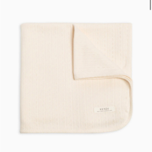 Brushed Back Pointelle Swaddle Blanket
