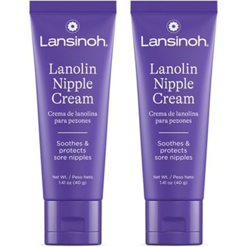 Lansinoh Nipple Cream Safe for Breastfeeding Baby, 100% Natural Nipple Butter, Breastfeeding Essentials for Postpartum Moms, 1.41 Ounces (2 Pack)