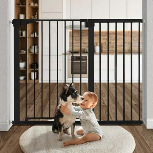 Baby Safety Gate, 36" Tall, 29.5-48.8" for Stairs and Doorway,Pressure Mount Gate for Ages 6 to 36 Months,Black