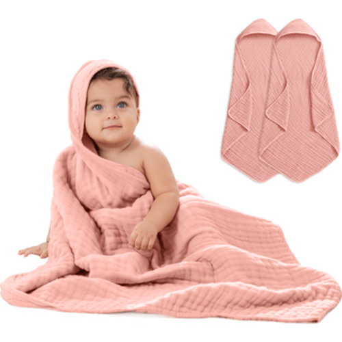 Hooded Baby Towels - 6 Layers, Pack of 2