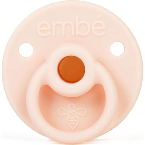 Embe Binnie Retractable Silicone Pacifier, Stays Clean & Hygienic, BPA Free & Hypoallergenic Pacifier | Oatmeal Blush