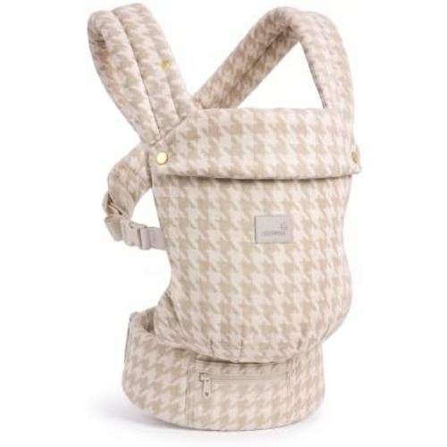 GROWNSY Baby Carrier, Infant 7-44 lbs, with Head Support, Beige Houndstooth
