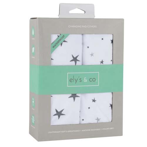 Grey Stars Waterproof Changing Pad Cover & Cradle Sheet Set – Ely's & Co.