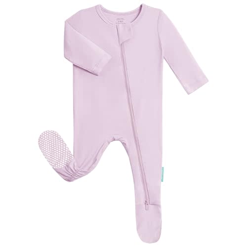 PurComfy Bamboo Viscose Baby Zipper Footie Pajamas, 0-3-6-9-18-24 Months | Ideal For Sensitive Skin, Supersoft Footed Pjs, Neutral for Boy Girl, Coverall Sleepers
