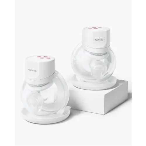 Momcozy Breast Pump S12 Pro Quick, Hands-Free Wearable & Wireless Pump, with DoubleFit Hybrid Flange, 3 Modes & 9 Levels Electric Pump Portable, Smart Display, 24mm Flange, 2 Count, Cozy White