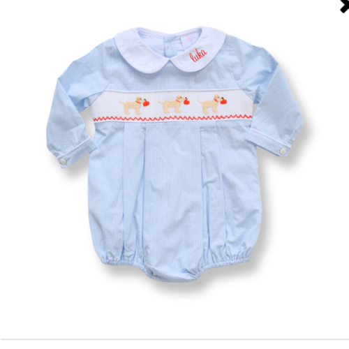 Puppy Love Smocked Boy Bubble