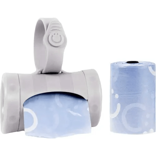 Ubbi Retractable On the Go Bag Dispenser for Travel, Diaper Bag Accessory Must Have for Newborn, Helpful Item, Baby Gift, Lavender Scented, Gray