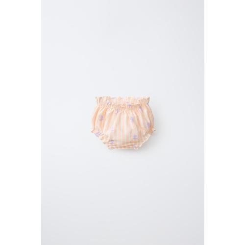 STRIPED AND FLORAL UNDERWEAR - Tangerine | ZARA United States