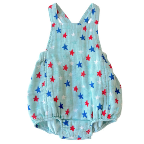 Splendid Stars Blue / Muslin Retro Sunsuit