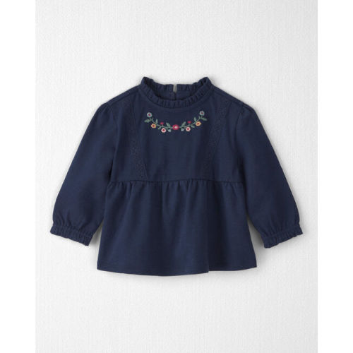Baby Girl Organic Cotton Embroidered Peplum Top - Little Planet | Carter's