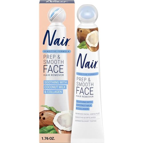 NAIR Prep & Smooth Face Hair Removal Cream, Sensitive Skin, 1.76 Oz