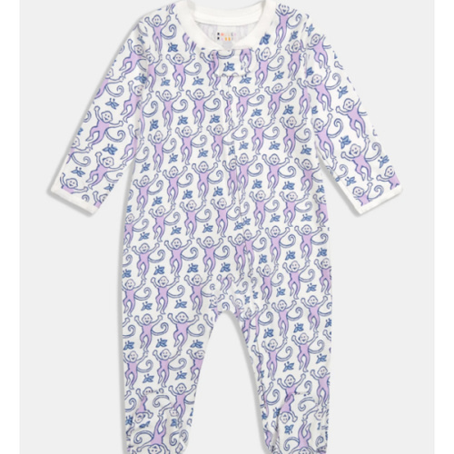 Infant Monkey Zipper Footie