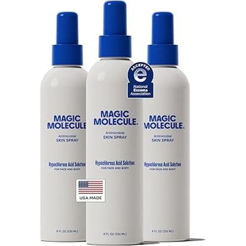 Magic Molecule Skin Cleanser for All Types, Hypochlorous Acid Spray Helps Heal Acne Prone, Eczema and Itchy Rashes and 50 Other Skin Ailments, 8 oz Spray (Pack of 3)