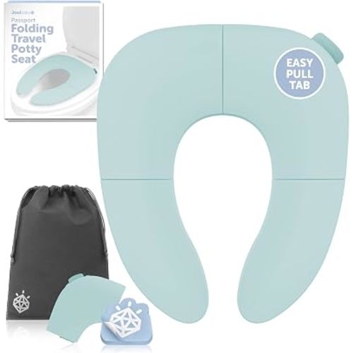 Jool Baby Folding Travel Potty Training Seat – Easy-Remove Pull Tab (Aqua)