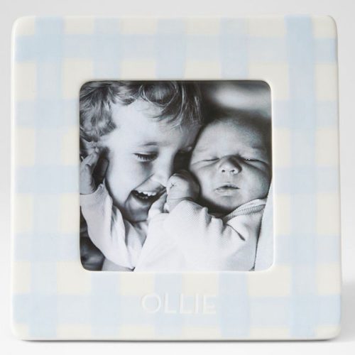 Hand Painted Gingham Ceramic Frame