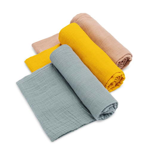 Parker Baby Swaddles - 3 Pack Infant 100% Cotton Muslin Unisex Swaddle Blankets - Dune Set