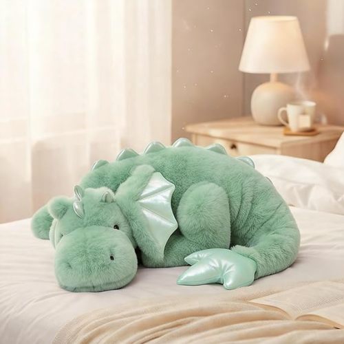 ARELUX Large 36in Cute Dragon Stuffed Animals Plush Toy,Soft Green Pterosaur Plushie Giant Fuzzy Dinosaur Pillow Plushies with Wings Cuddly for Friends Family Member
