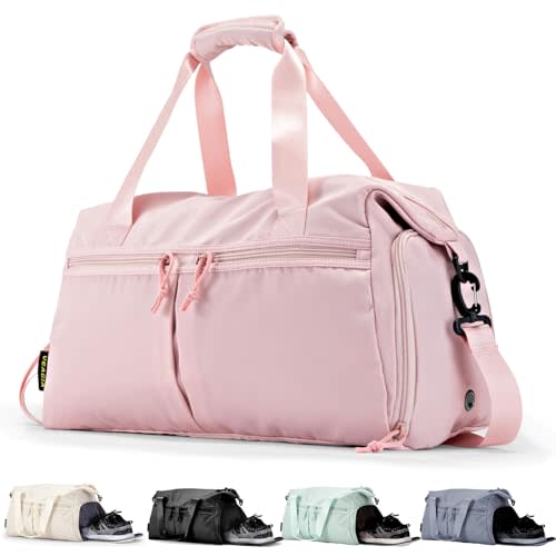 Weekender Duffel Bag With Shoe Compartment And Wet Pocket-Luggage Everyday Overnight Bag for Men and Women Travel-Carry On Gym Bag