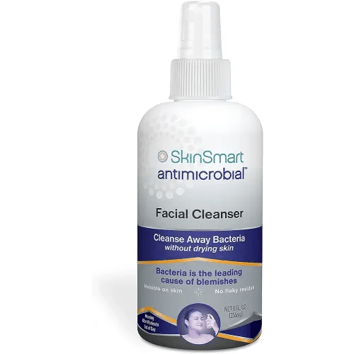SkinSmart Antimicrobial Facial Cleanser for Breakouts & Blemishes; Hypochlorous Acid Formula Targets Bacteria to Reduce Skin Irritation and Flush Pores Clean, 8 oz Spray, All Ages & All Skin Types