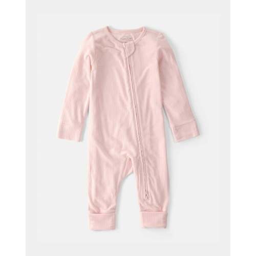 Baby Girl 2-Way Zip PurelySoft Sleep & Play Pajama - Light Pink | Carter's