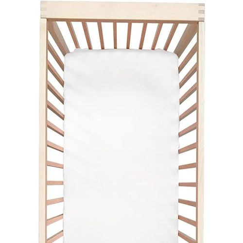 100% silk Mini Crib Sheet 24 x 38 x 5, color blanco